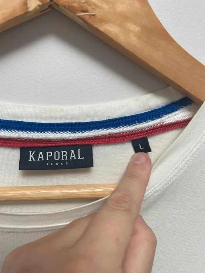 T-shirt white Paris Kaporal Mens Size Large - photo numéro 3