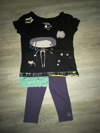 tee shirt desigual et legging violet orchestra taille 3 ans