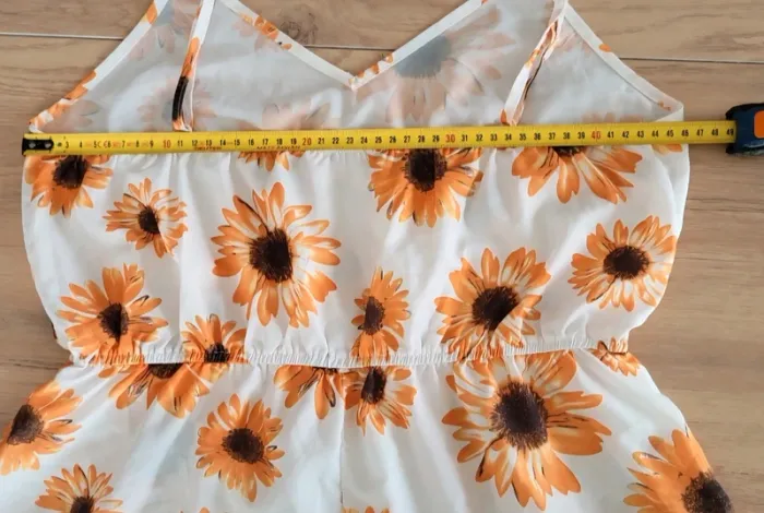 Combi short imprimé tournesols jaune orange Shein Taille XL ou 42 - photo numéro 7