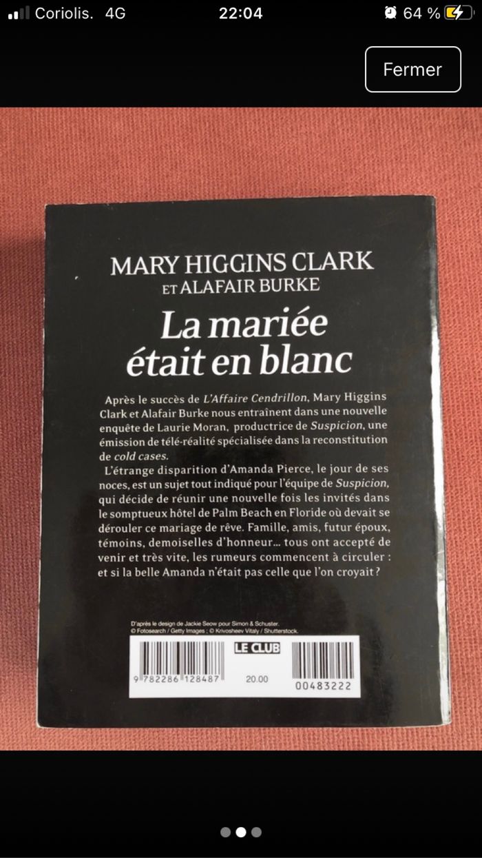 Mary higgins Clark - la mariée était en blanc - photo numéro 2