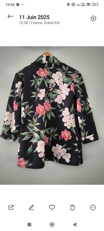 Blazer léger fleurie taille L 40