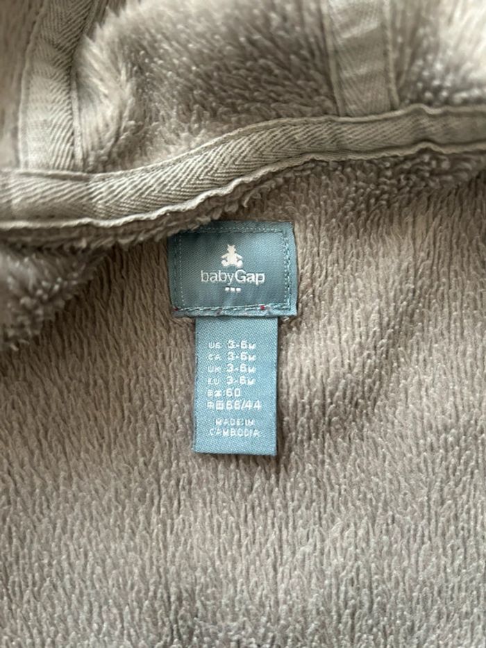 Veste gilet gris avec capuche et oreilles d’ours 3-6 mois - photo numéro 5