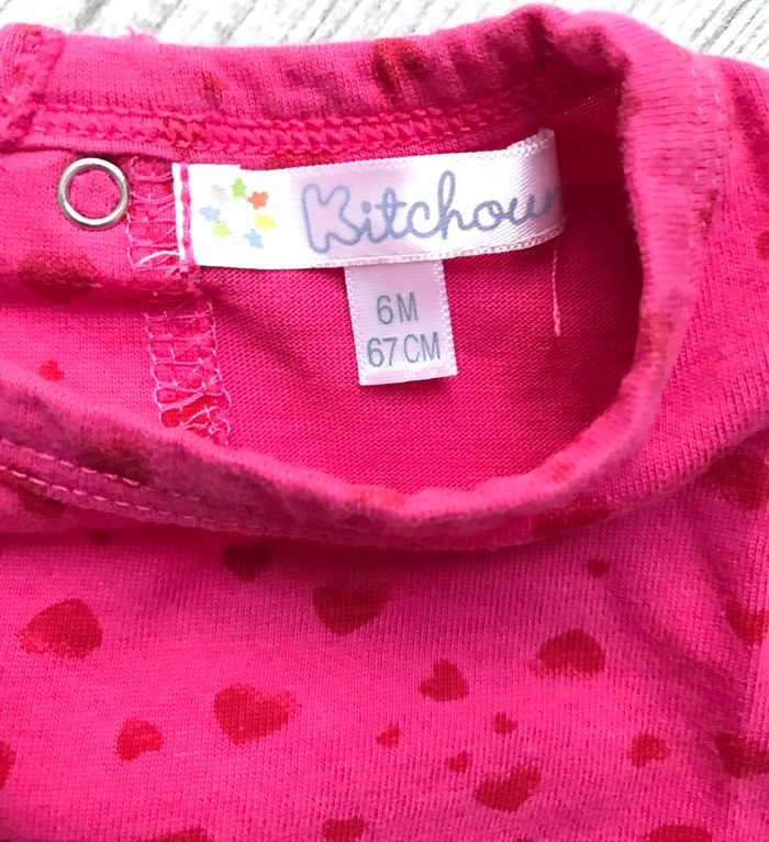 Tee shirt coeurs 6 mois Kitchoun - photo numéro 3