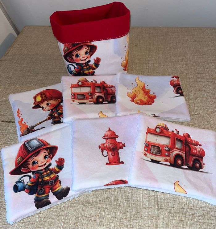 Corbeille / lingettes pompiers