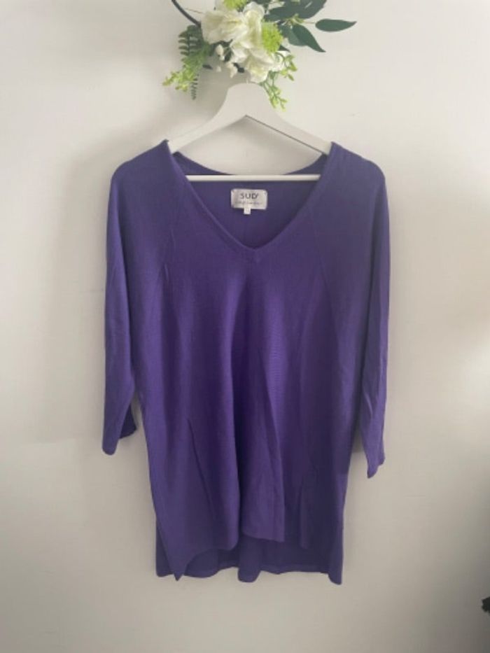 🌸Pull long violet sud express taille 1 (36)🌸