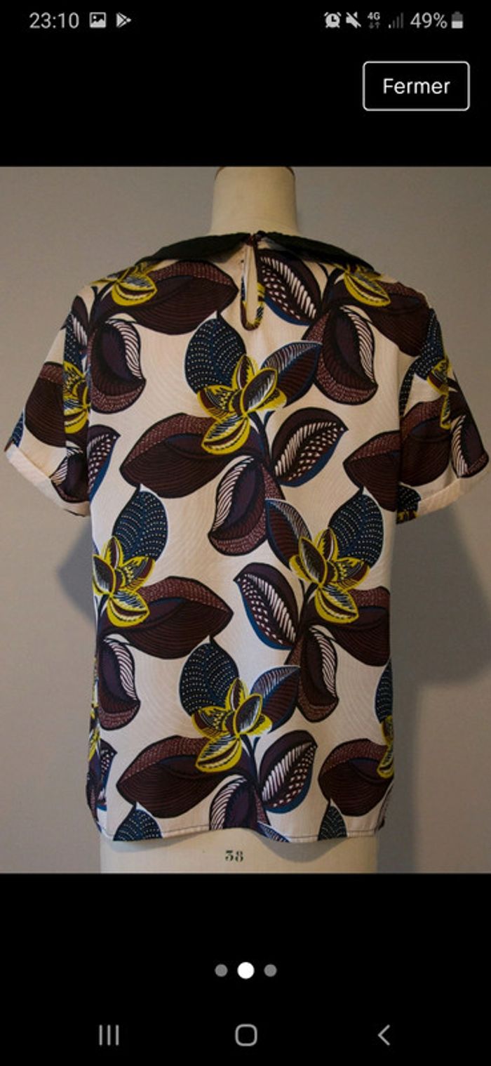 Top col Claudine imprimé feuilles kookai 36 - photo numéro 2