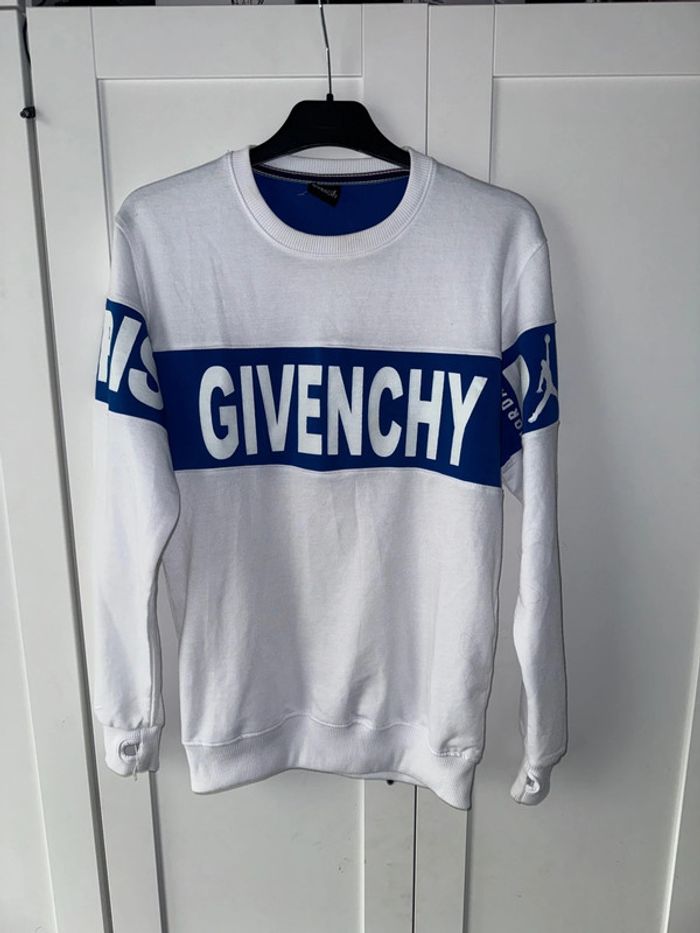 Sweat-shirt comme neuf blanc et bleu taille S/M