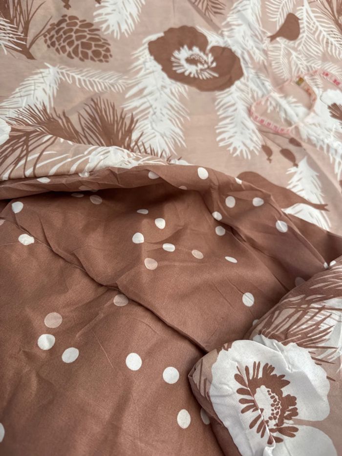 💤ensemble couverture légère imprimé + par-dessus taie d’oreiller - carré d’azur- neuf - photo numéro 6
