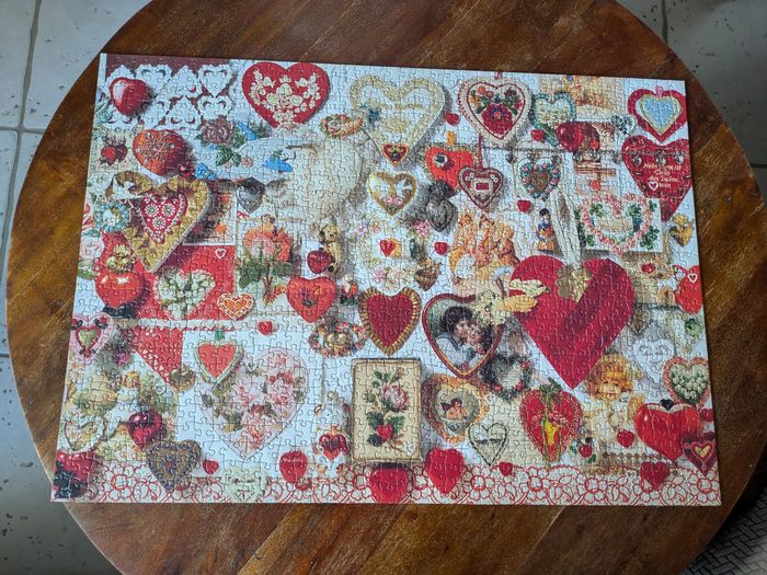 Magnifique puzzle Coeurs vintage Schmidt 1000 pièces - photo numéro 2
