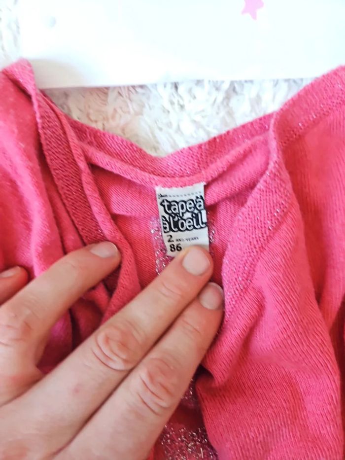 gilet pour fille marque tape à l'oeil tao 2 ans couleur rose - photo numéro 3