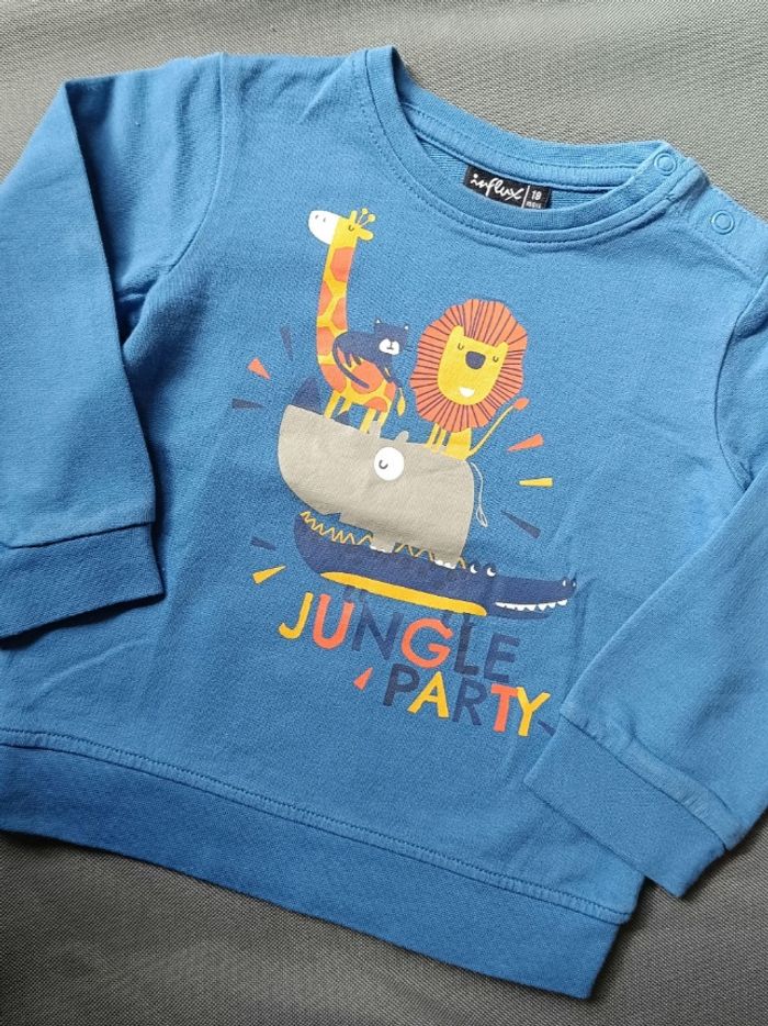 Sweat bleu motif jungle 🦕 Taille 18 mois