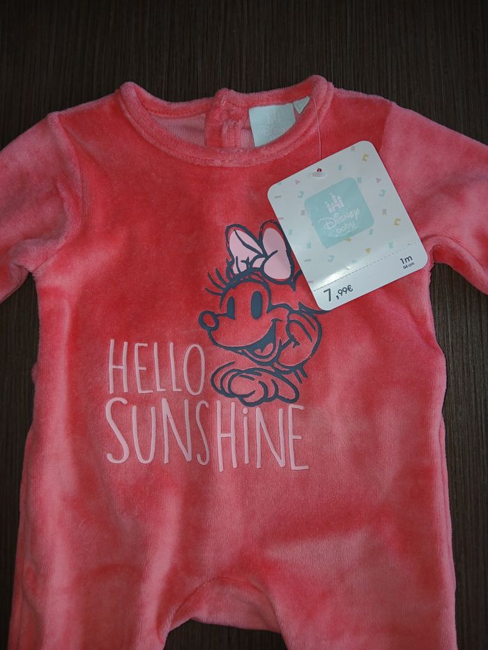 pyjamas fille en velours minnie disney 1 mois - photo numéro 2
