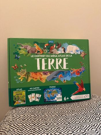 Sassi - Le coffret du mega atlas de la terre puzzle et livre - 6 ans et +