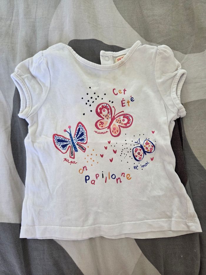 Lot tee-shirt été bébé fille 9 mois - photo numéro 2
