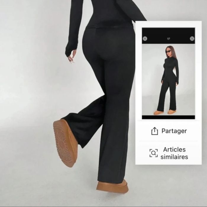 Pantalon évasé slim noir - photo numéro 2
