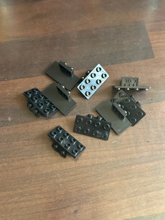 10 Lego Bracket 1 x 2 - 2 x 4 ref 93274 Black