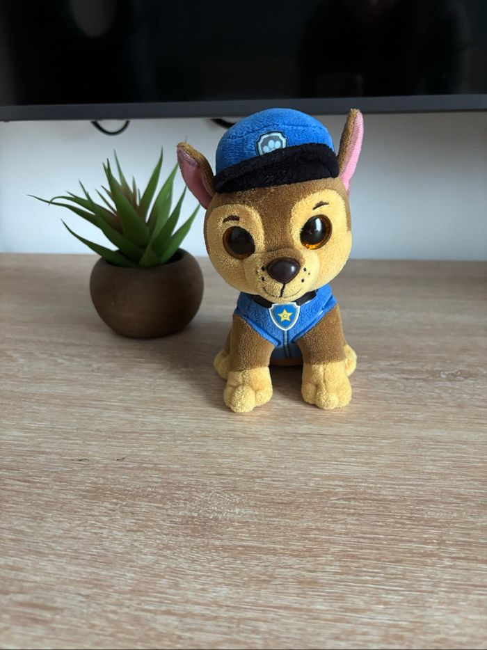 Mini peluche Chase yeux brillant pat patrouille