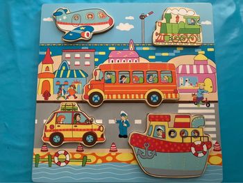 Puzzle encastrement les transports