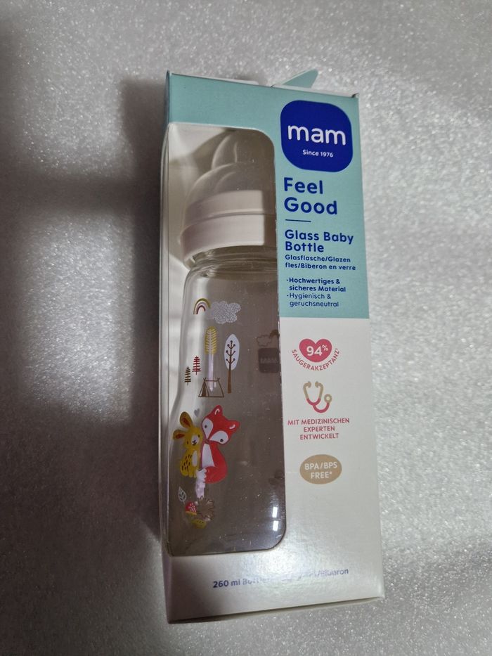 Biberon Mam en verre 260ml AU CHOIX