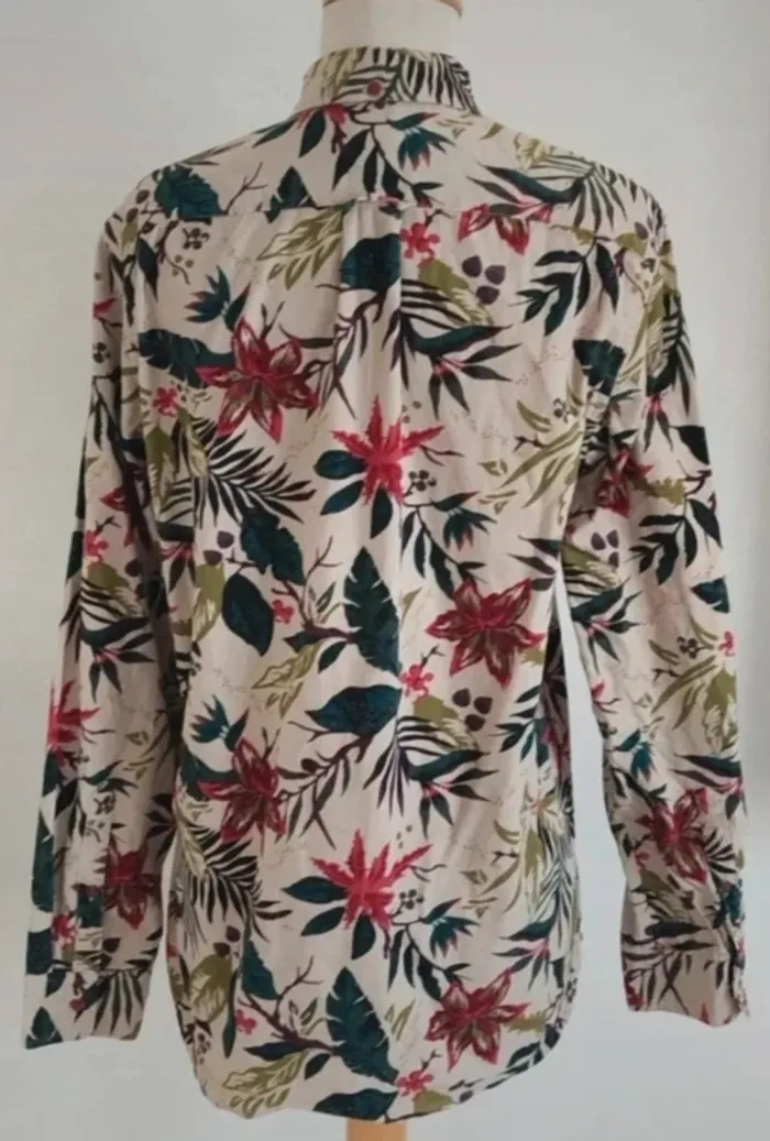 Chemise épaisse fleurie multicolore regular H&M taille 36 - photo numéro 3