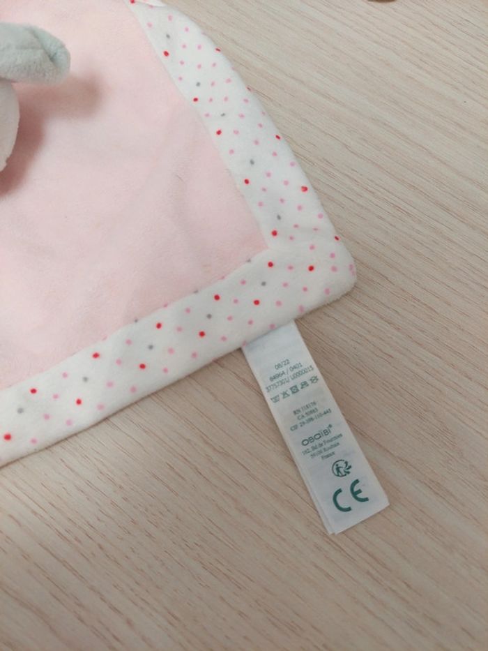 Obaibi - doudou plat carre souris - photo numéro 5