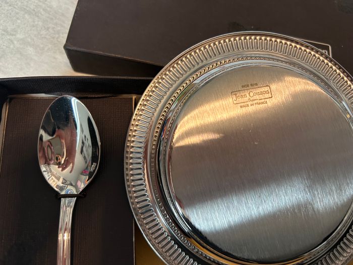 coffret assiette cuillère argenterie jean couzon orfèvre neuf - photo numéro 2