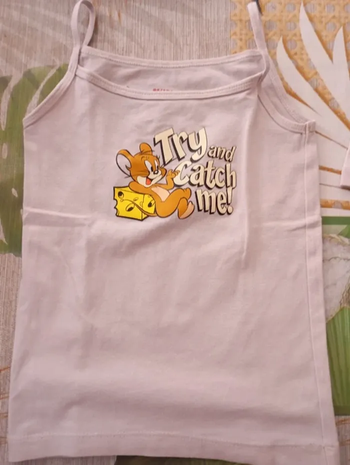 Lot de 10 maillots de corps à petites bretelles Tom et Jerry taille 98/104