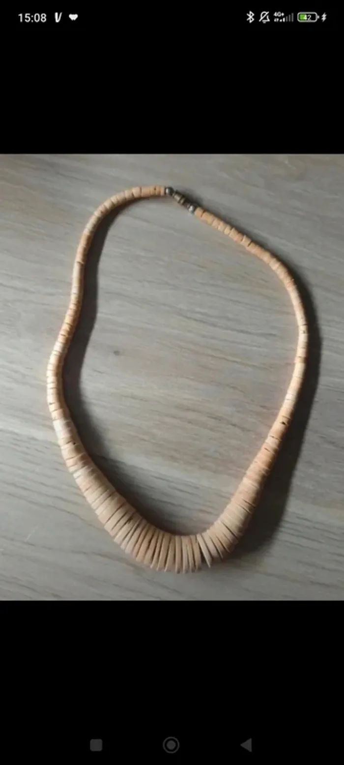 Superbe Collier en Bois - Look Rétro et Bohème