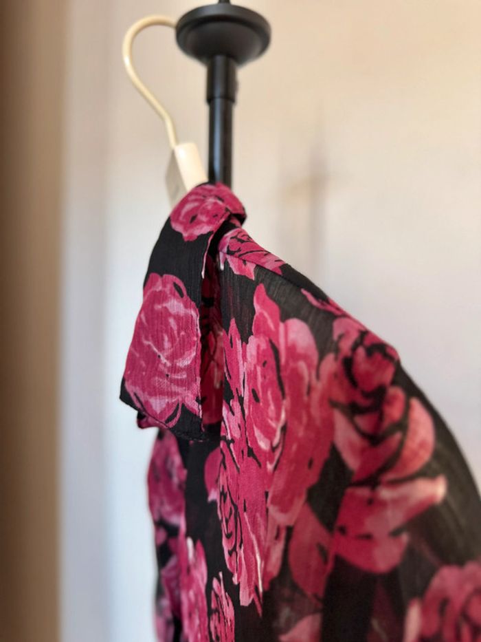 Chemise semi transparente noir fleurie S NAKD - photo numéro 4