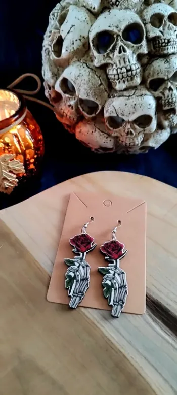 Boucles d'oreilles Rose rouge