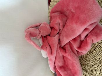 Doudou couverture lapin NATTOU Lapidou rose et blanc