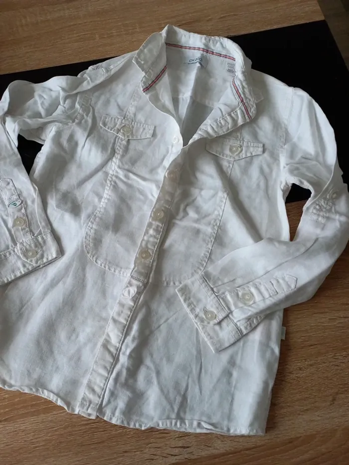 Chemise blanche en lin 8 ans - photo numéro 4