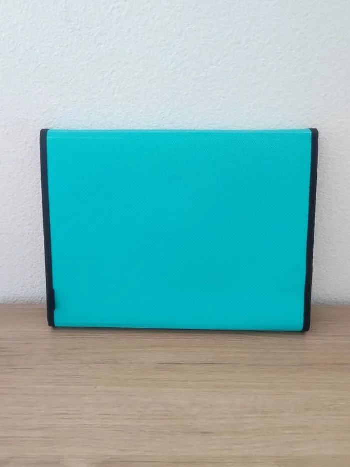Trieur à soufflet polypro turquoise + étiquette / United Office - Dos 45mm - photo numéro 3