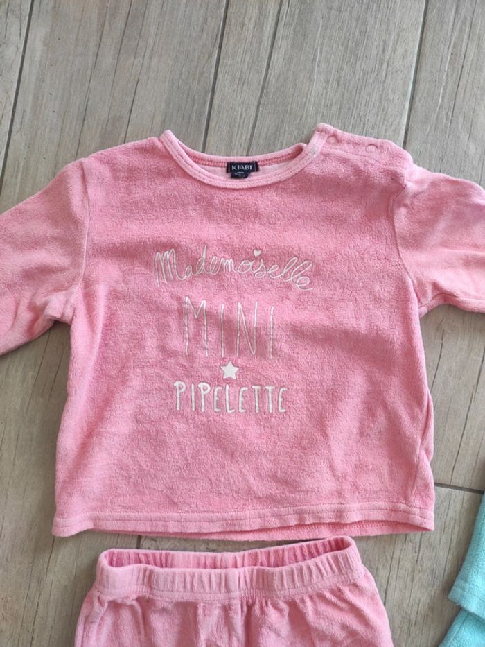 Pyjama 2 pièces rose et bleu fille 18 mois - photo numéro 2