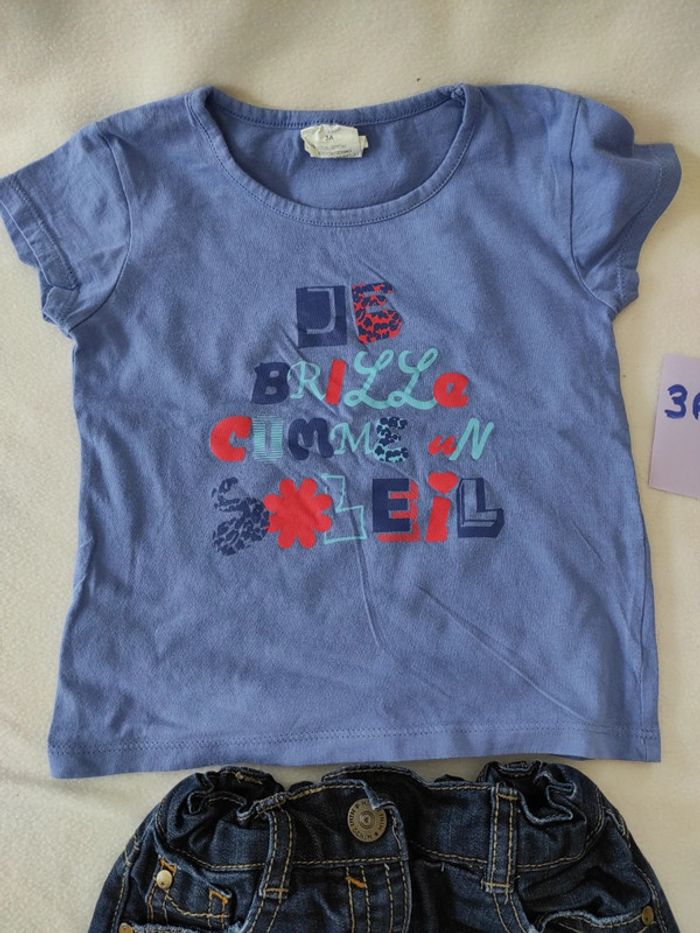 Jupe en jeans et t-shirt 3 ans - photo numéro 3