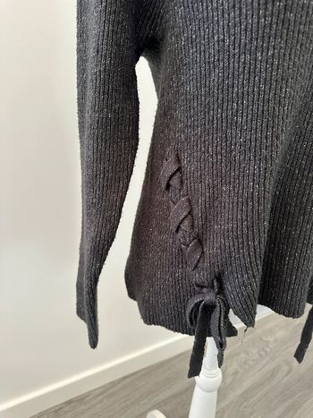 Pull gris moucheté tressé Vintage T38 M