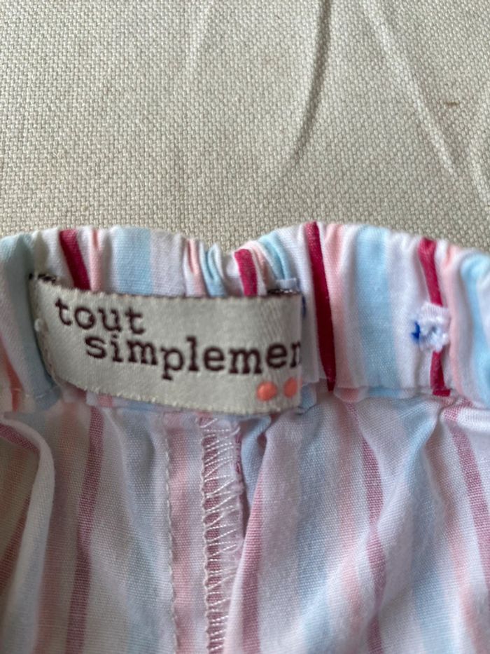 Pantalon pantacourt rayé rose 12 mois Tout Simplement - photo numéro 4