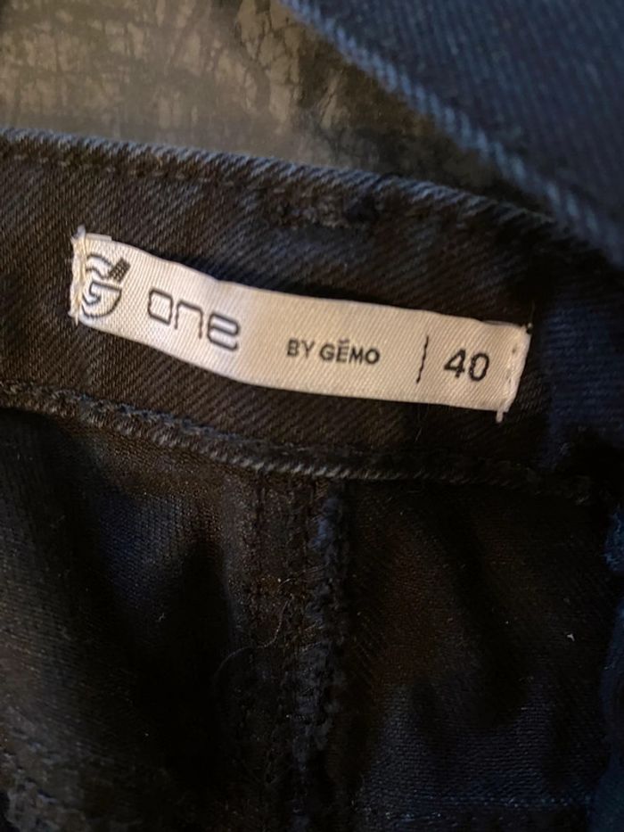 Short en jean noir à bretelles Gémo - photo numéro 6