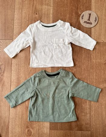 Tee shirts manches longues Kiabi 1 mois