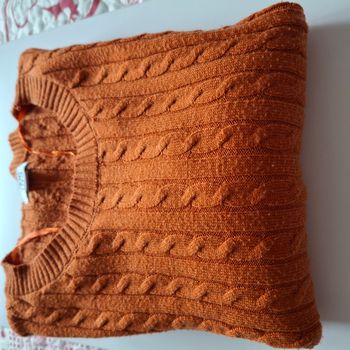 Pull en maille torsadée orange foncé - Manches longues - Taille S - Ovs