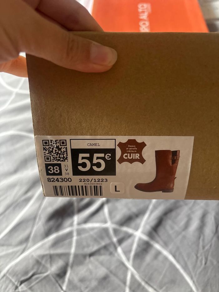 Botte marron pointure 38 neuf avec étiquette - photo numéro 2