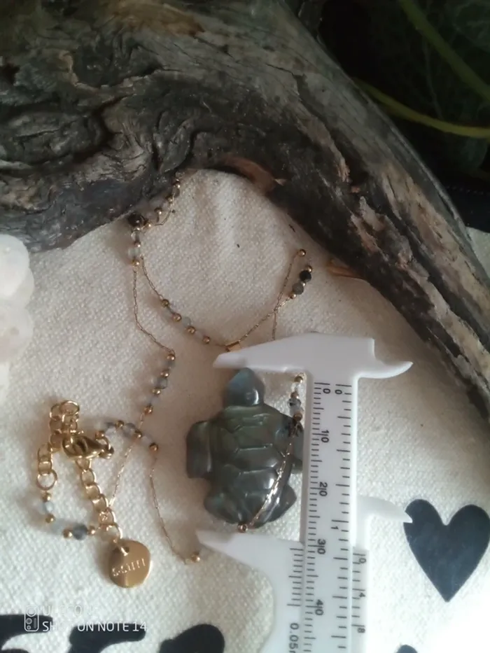 Collier tortue en labradorite naturelle - photo numéro 4