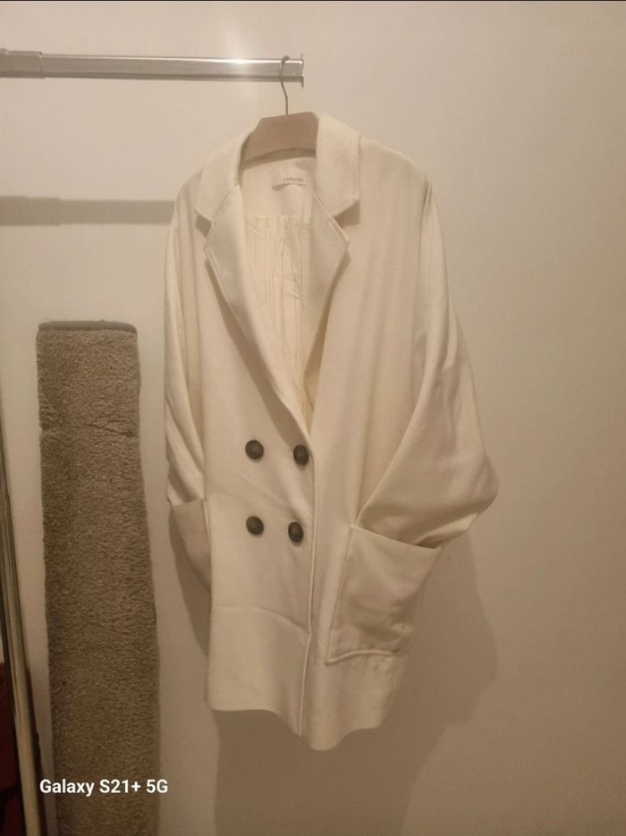 Menteau Droit Crème Camaïeu - photo numéro 8