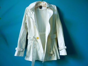 Manteau Trench Femme Pause Café 40 L veste blanc TBE