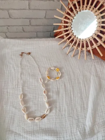 Lot collier & bracelet coquillage - Esprit plage & été
