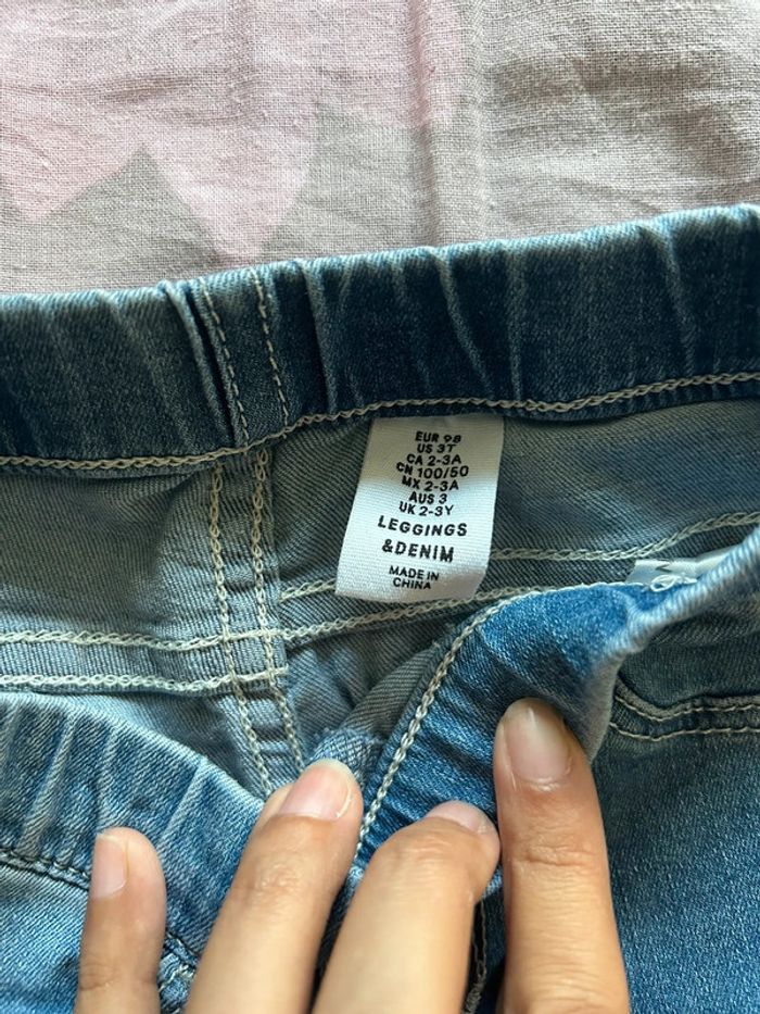 Jeans effet délavé leggings et denim 2 ans / 3 ans - photo numéro 2