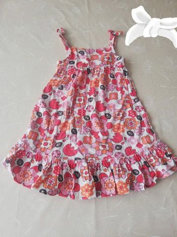 Robe bretelles à fleurs la redoute 86 cm neuve