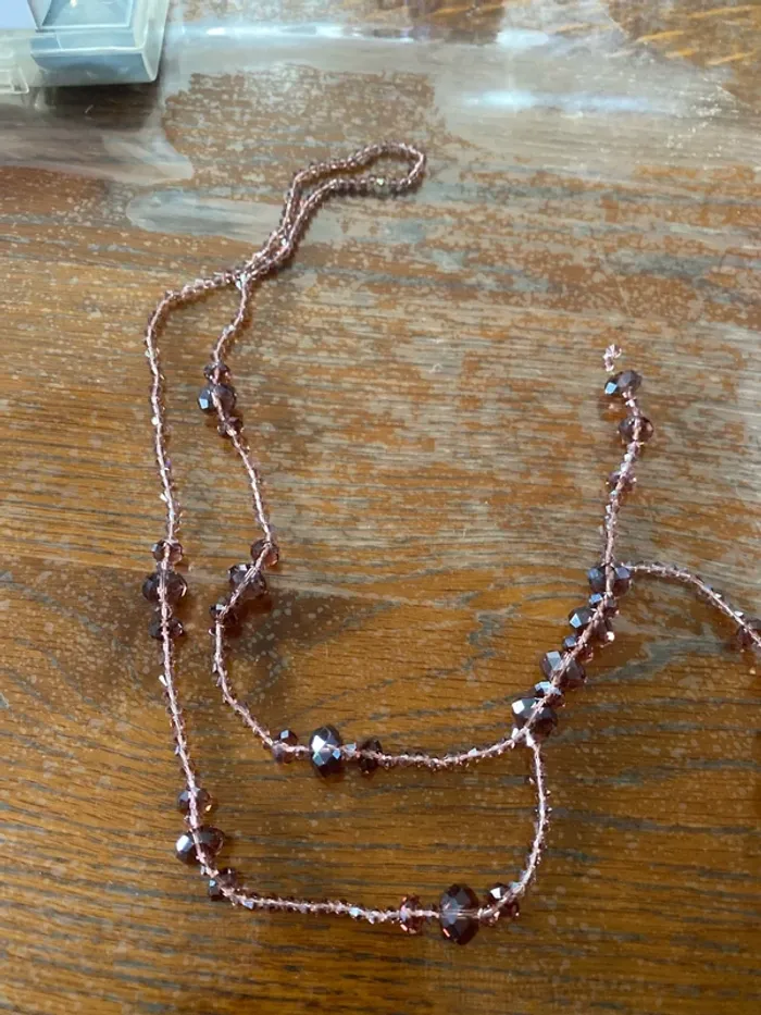 Collier perles verre violet - photo numéro 5