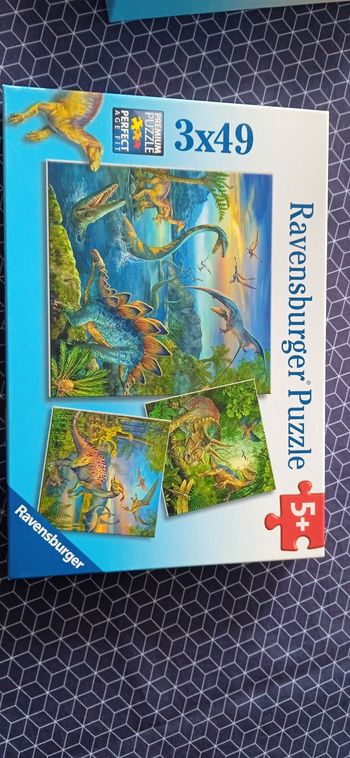 Lot 3 puzzles 49 pièces dinosaure