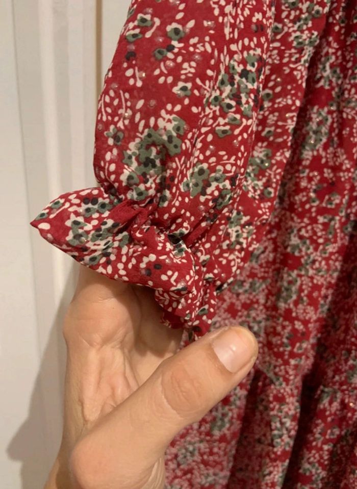 🌸 Robe manches ¾ Lili & Lala rouge imprimée fleuri taille S 36 en polyester - photo numéro 6